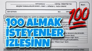 5Sınıf Bilişim Teknolojileri 1Dönem 1Yazılı [upl. by Cantone161]