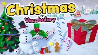 Christmas vocabulary in English for kids  Christmas words [upl. by Nrojb]