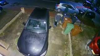 Gone in 50 seconds car thieves steal BMW CCTV Keyless Car Theft [upl. by Ellary947]