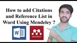 How to insert Citations and Reference List in Word using Mendeley [upl. by Broeder]