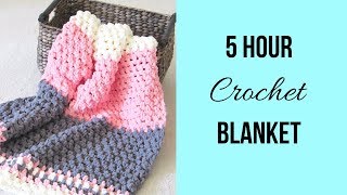 5 Hour Crochet Blanket Fast and Easy [upl. by Christiano]