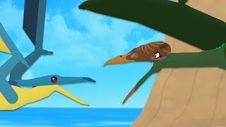 Dinosaurs cartoons  Pteranodon vs Hatzegopteryx  GreenSpino [upl. by Lekim]