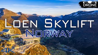 Loen SkyLift Jumping Launch Site  Drone Video 4k [upl. by Hares]