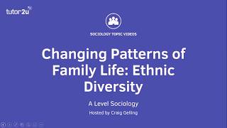 Changing Patterns of Family Life  Ethnic Diversity  A Level Sociology  Families [upl. by Rasure385]