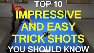 Top 10 Impressive and Easy Trick Shots Every Pool Player Should Know [upl. by Llednil]