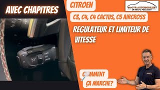 Citroen C3C4 C4 CactusC5 Aircross le régulateur limiteur de vitesse et MEM [upl. by Emorej]