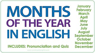 Months in English  Learn English Vocabulary  Basic English  Months Pronunciation amp Quiz [upl. by Drawd]