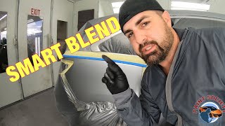 Car Painting HOW TO Blend Basecoat and Clearcoat [upl. by Aysa]