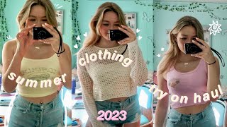 SUMMER CLOTHING TRY ON HAUL 2023 [upl. by Ahcas]