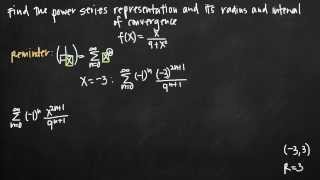 Power series representation radius and interval of convergence KristaKingMath [upl. by Esela]