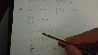 How to differentiate ylncosx Chain Rule version [upl. by Amor]