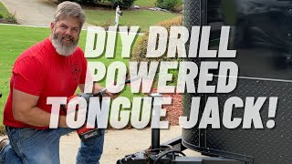 DIY DRILL POWERED TONGUE JACK FOR A TRAILER [upl. by Ingeberg]