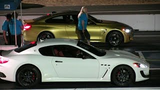 BMW m4 vs Maserati Granturismodrag race 14 mile [upl. by Skyler]