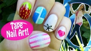 Tape Nail Art 5 Nail Art Designs amp Ideas Using a Scotch Tape [upl. by Dubenko]