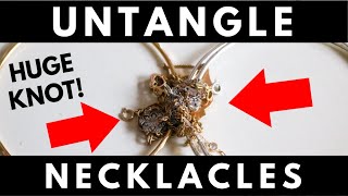 HOW TO UNTANGLE KNOTTED NECKLACES jewelryhacks [upl. by Narba812]