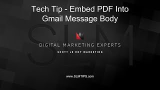 Gmail Tip  How To Embed A PDF Flyer Into The Body Of A Message Rather Than An Attachment [upl. by Eerrahs753]