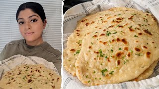 EASY 2Ingredient Naan Recipe  The Best Homemade Garlic Naan Recipe [upl. by Silecara]