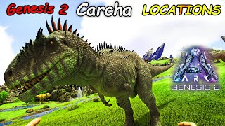 ARK Genesis 2  BEST Carcharodontosaurus Spawn LOCATIONS [upl. by Anelah208]