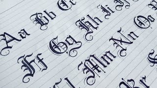 How to Gothic Calligraphy Capital and Small Letters From A to Z  Blackletters Calligraphy [upl. by Rellia]