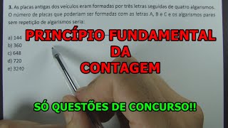 PRINCÍPIO FUNDAMENTAL DA CONTAGEM PFC  QUESTÕES CONCURSO [upl. by Engvall]