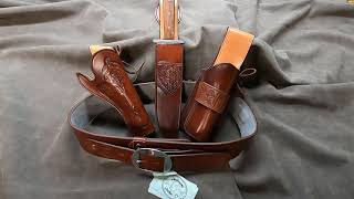 Custom Leather Western Gunbelt and Western Holsters Build [upl. by Rebhun]