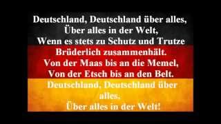 German National Anthem  Deutschland Uber Alles With Lyrics [upl. by Pascia]