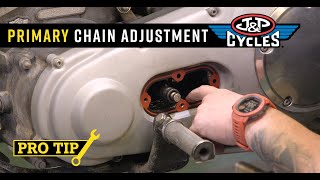 Harley Davidson Primary Chain Adjustment  Pro Tip [upl. by Ahsinid224]