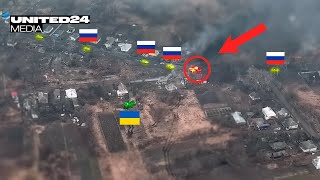 One against Russian troops Ukrainian tank stops column These are real tank duel footage [upl. by Idisahc494]