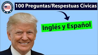 Oficial INGLÉS A ESPAÑOL 100 Examen Cívico Ciudadanía Americana [upl. by Grenier]