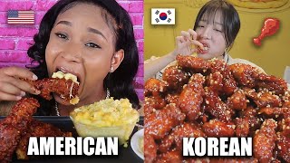 AMERICAN VS KOREAN MUKBANGERS [upl. by Gay813]