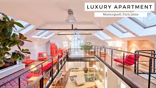 Luxury Paris Loft Apartment Tour  Montorgueil  PARISRENTAL  REF 31667 [upl. by Quinby838]