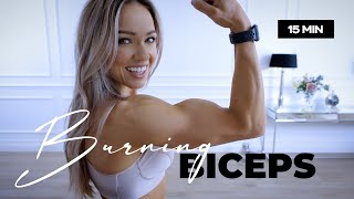 15 Minute BURNING Biceps Workout  Dumbbells  Caroline Girvan [upl. by Arthur655]