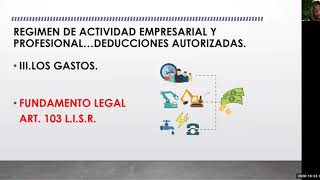 DEDUCCIONES AUTORIZADAS REGIMEN FISCAL DE ACTIVIDAD EMPRESARIAL Y PROFESIONAL [upl. by Zeidman48]