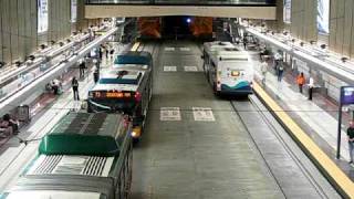 Bus platoons in Downtown Seattle Transit Tunnel [upl. by Noied]