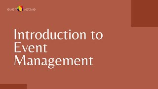 Introduction to Event Management [upl. by Nowujalo892]